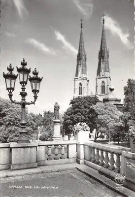 Uppsala — vue depuis l'université — éditeur Pressbyran, n° 2335