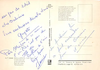 Can Pastilla — vue partielle de la plage et des bâtiments — éditeur FISA - I.G. - Palaudarias, 26 - Barcelone — पीछे