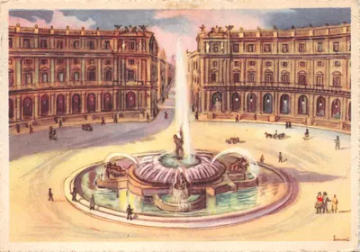 Piazza Esedra — Fontaine centrale — éditeur A.R.T. n° 1950