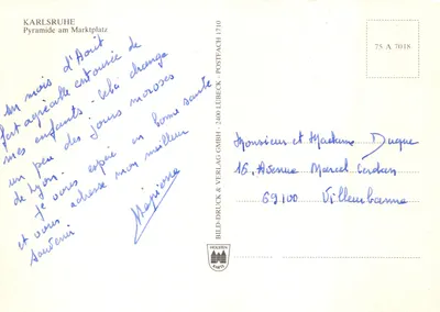 Karlsruhe - Pyramide am Marktplatz — éditeur Bild-Druck & Verlag GmbH - Postfach 1710 Lübeck — पीछे