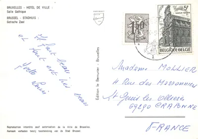 Bruxelles - Hôtel de Ville : Salle Gothique — Édition Bruxelloise, n° 150 — पीछे