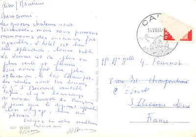 Place de la Mairie à Vevey — éditeur Photoglob-Wehrli S.A. n°2417 — पीछे