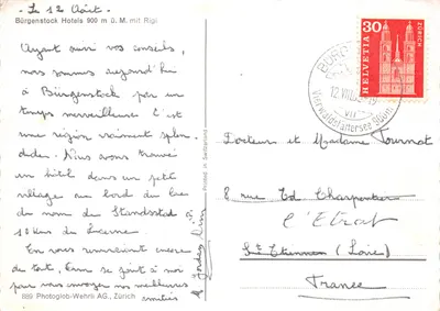 Bürgenstock — vue aérienne des hôtels et du lac avec montagnes — 889 Photoglob-Wehrli AG, Zürich — पीछे