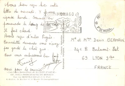 Vue aérienne de Monte-Carlo et du port — Monaco — éditeur « Les Sites Merveilleux de la Côte d'Azur », n° OF.0102 — पीछे