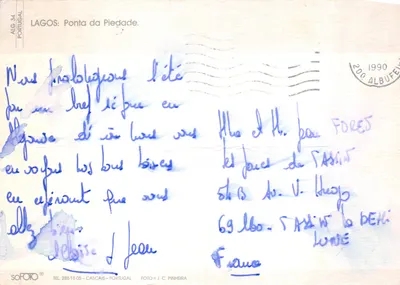 Algarve — paysage côtier avec falaises et voile — éditeur SOFOTO, n° 34 — पीछे