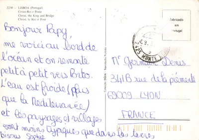 Christ le Roi et Ponte 2230 — statue de Cristo Rei et pont du 25 avril — éditeur DÚLIA — पीछे