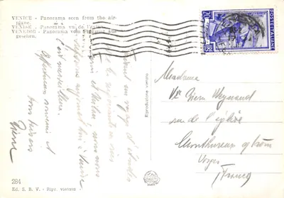 Venise - Panorama dall'aereo — éditeur Ed. S. B. V. n° 284 — पीछे