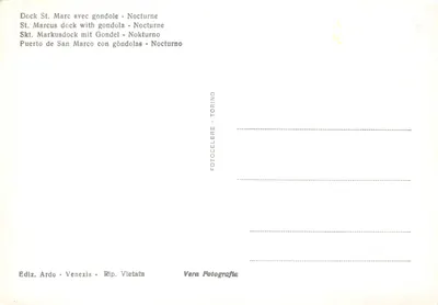 Venise - Piazza San Marco avec gondole - nocturne - éditeur Ediz. Ardo - n°30 — पीछे