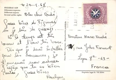 Figueras — vue de la cathédrale et rues — éditeur Fotos Meli, n° 1139 — पीछे