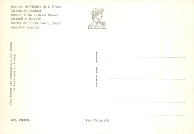 Intérieur de la Chiesa di S. Croce — éditeur MAGIT, n° 207 — 뒷면