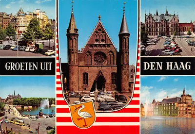 Den Haag — vue panoramique avec église et bâtiments — éditeur Krüger, n° 966/26