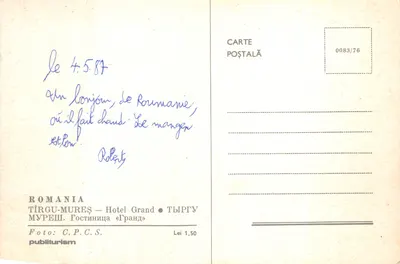 Hôtel Grand — Tîrgu-Mureș — éditeur publiturism — पीछे