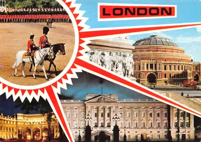 Londres — vue panoramique avec la Royal Albert Hall, Buckingham Palace et le Trooping the Colour — éditeur COLOURMASTER INTERNATIONAL