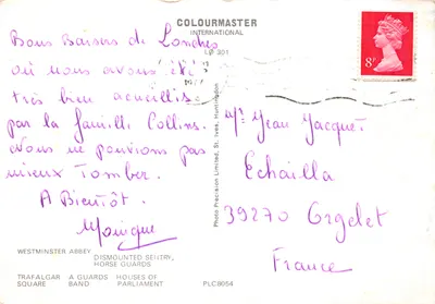 Londres — collage de locais emblemáticos com a bandeira britânica — editora COLOURMASTER INTERNATIONAL — Verso