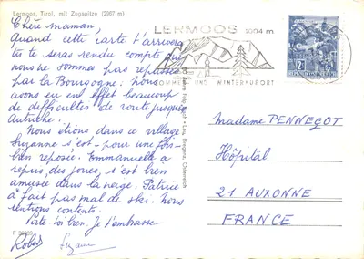 Lermoos, Tirol — vue du Zugspitze (2967 m) — éditeur LERMOOS 1004 m — पीछे