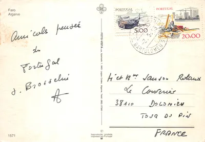 Faro — vue aérienne du port et des bâtiments — éditeur FOTO-VISTA Lda — पीछे