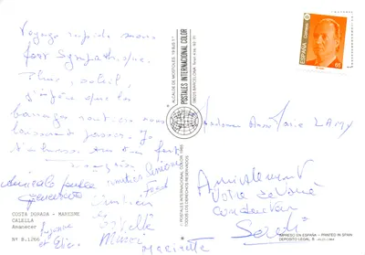 Calella — vue du phare au lever du soleil — éditeur POSTALES INTERNACIONAL COLOR, n° B.1266 — पीछे