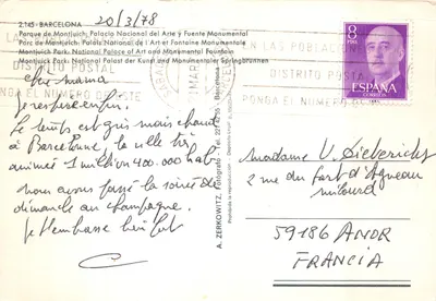 Parc de Montjuïch — Palacio Nacional del Arte et Fontaine Monumentale — éditeur A. Zerkowitz, n° 2.145 — पीछे