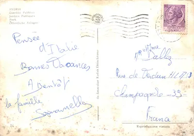 Andria — Jardins Publics — éditeur TERNI, n°24 — पीछे