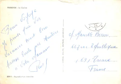 Yverdon — Le Casino — Marcel Rouge, éditeur, Lausanne — पीछे