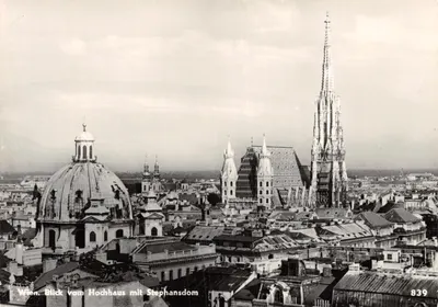 Vienne — vue depuis un immeuble élevé avec le St. Étienne — éditeur H. Asemann, n° 839