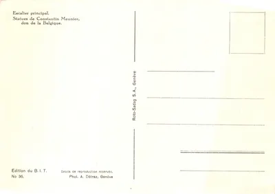 Escalier principal — Bureau international du Travail — Édition du B.I.T. No 36 — पीछे