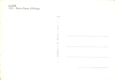 Alger - Notre-Dame d'Afrique — éditeur GALLICE et Cie, Alger, n° 1102 — पीछे
