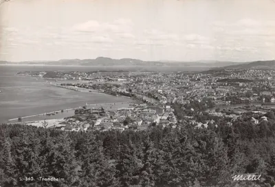 Trondheim — vue aérienne depuis Mittet — éditeur Mittet, n° S. 340