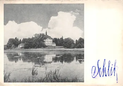 Schlilik — château sur une île au milieu d'un lac — Jiciněves P. l