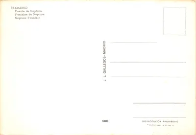 Fonte de Netuno — Madrid — J. L. Gallegos — Verso