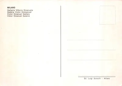 Milano — Galerie Victor Emanuel — Éditeur Luigi Scrocchi - Milano — पीछे