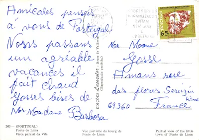 Ponte de Lima — vue partielle du bourg avec le pont romain — Éditions Lusacolor — पीछे