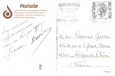 Floriade Amsterdam — exposition horticole internationale — éditeur AKO, n° BO02 — पीछे