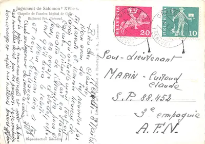Jugement de Salomon — fresque — Edition Frs. Cuénoud, S. 063 — पीछे
