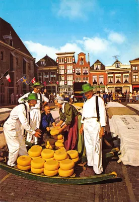 Marché du fromage à Alkmaar — scène de vente sur bateau — éditeur SLEEDING