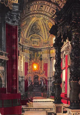 Basilique Saint-Pierre — intérieur avec chaire de Bernini — éditeur BELVEDERE, n° 9956