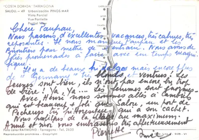 Salou — vue partielle de la Costa Dorada — éditeur RAYMOND, Tarragone — पीछे