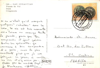 San Sebastián — Puesta de Sol — éditeur FUERTES ESPAÑA — पीछे
