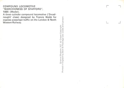 Locomotive modèle — 'Marchioness of Stafford' — éditeur Beck & Partridge Ltd — पीछे
