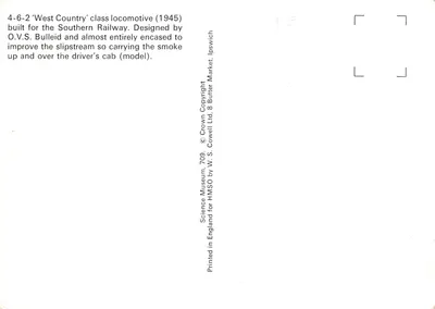 Locomotive 21C102 — modèle de la classe 'West Country' — éditeur W.S. Cowell Ltd — पीछे