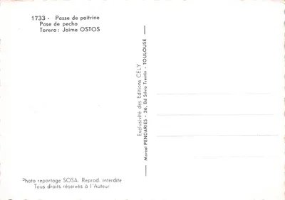 Torero — scène de corrida — éditeur CELY — पीछे