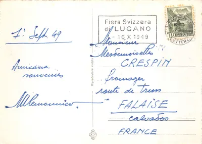 Lago di Lugano — Chiesa di Castagnola du pittore Zord — Ditta G. Mayr, Lugano, n° 1068g — पीछे