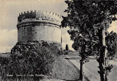 Roma - Tombe di Cecilia Metella — Tour circulaire en pierre avec créneaux, éditeur Stab. Grafico Cesare Capello-Trieste