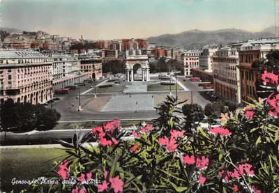 Genova - Piazza della Vittoria — vue avec l'Arc de Triomphe, éditeur Vera Fotografia n°3066
