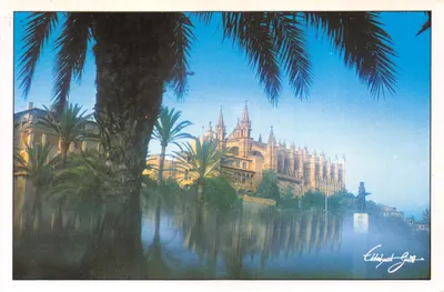 Palma de Mallorca — Cathédrale et palmiers — Éditeur: Ekkeheart Gurlitt, n° 159