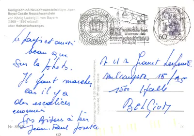 Château de Neuschwanstein — vue aérienne — éditeur Fotoverlag Huber, n° 8545 — पीछे