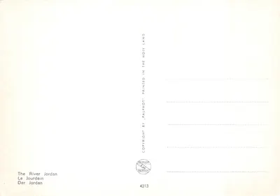 Le Jourdain — vue du fleuve avec roseaux — imprimé par PALPHOT, n° 4313 — पीछे