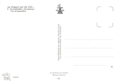 PLOERMEL (Morbihan) — vue d'ensemble — éditeur Pierre ARTAUD & Cie, Imprimerie de la Dulée, Z.I.L. St-Herblain 44800 — पीछे