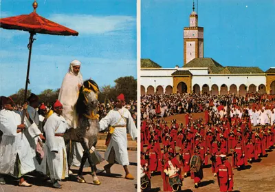 Rabat — Cortège d'Hassan II pour la prière du vendredi — Éditeur ITTAHOR