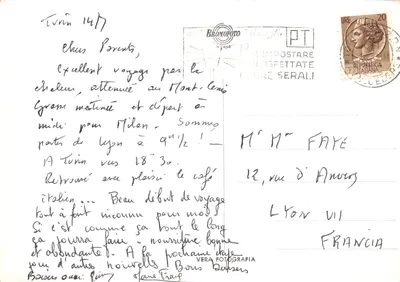 Itália — cartão postal de memória com mapa da Itália e fotos de locais — editor BROMOFOTO MILANO — Verso
